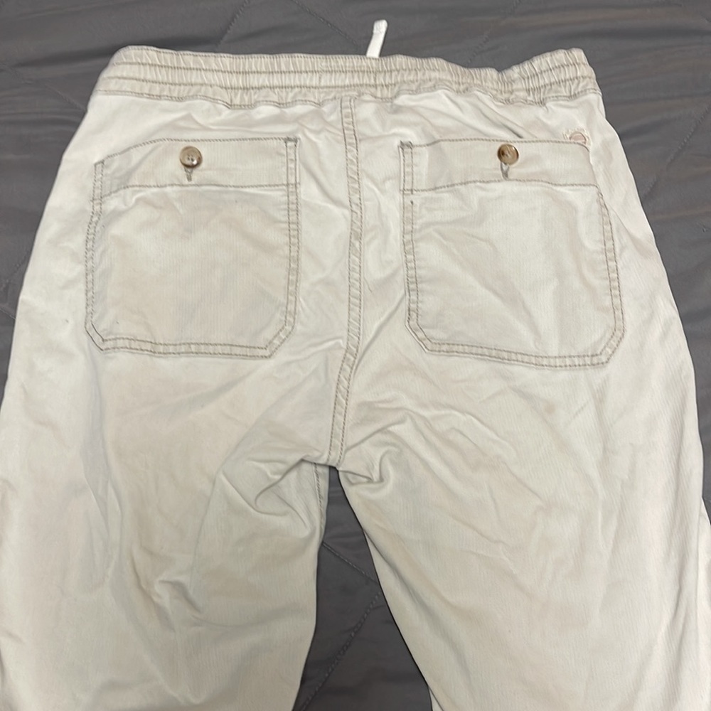 Marine Layer Cream Drawstring Pull On Cargo Style Straight Leg Pant Size Small - Picture 5 of 6